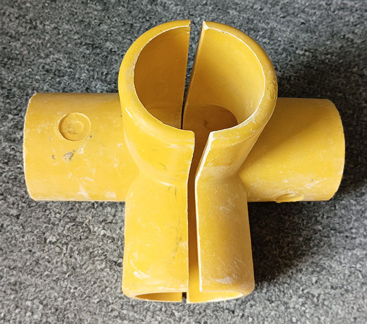 50mm 둥근 튜브 유리섬유 FRP 핸들 펌핑 팔꿈치 베이스 티 네 가지 연결 장치