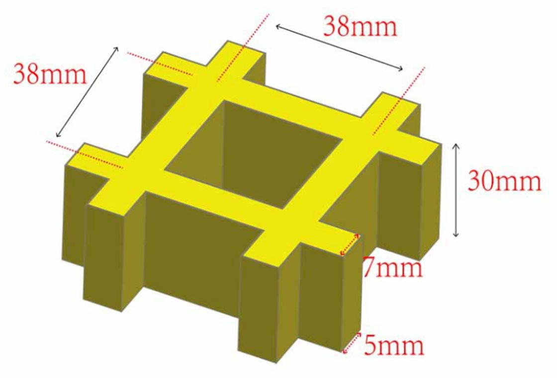 38*38*30mm FRP 그레이팅 걸음보 또는 플랫폼 맞춤형 색상 및 크기